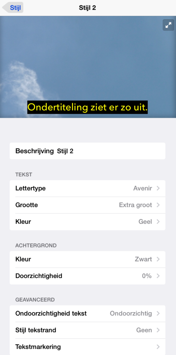 Het visueel optimaliseren van ondertiteling in iOS 7