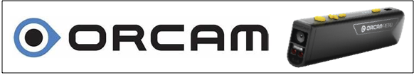 Banner met het logo van OrCam en een afbeelding van de OrCam Read 3