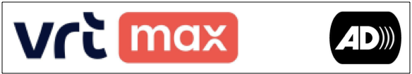 Banner met de logo's van VRT Max en Audiodescriptie